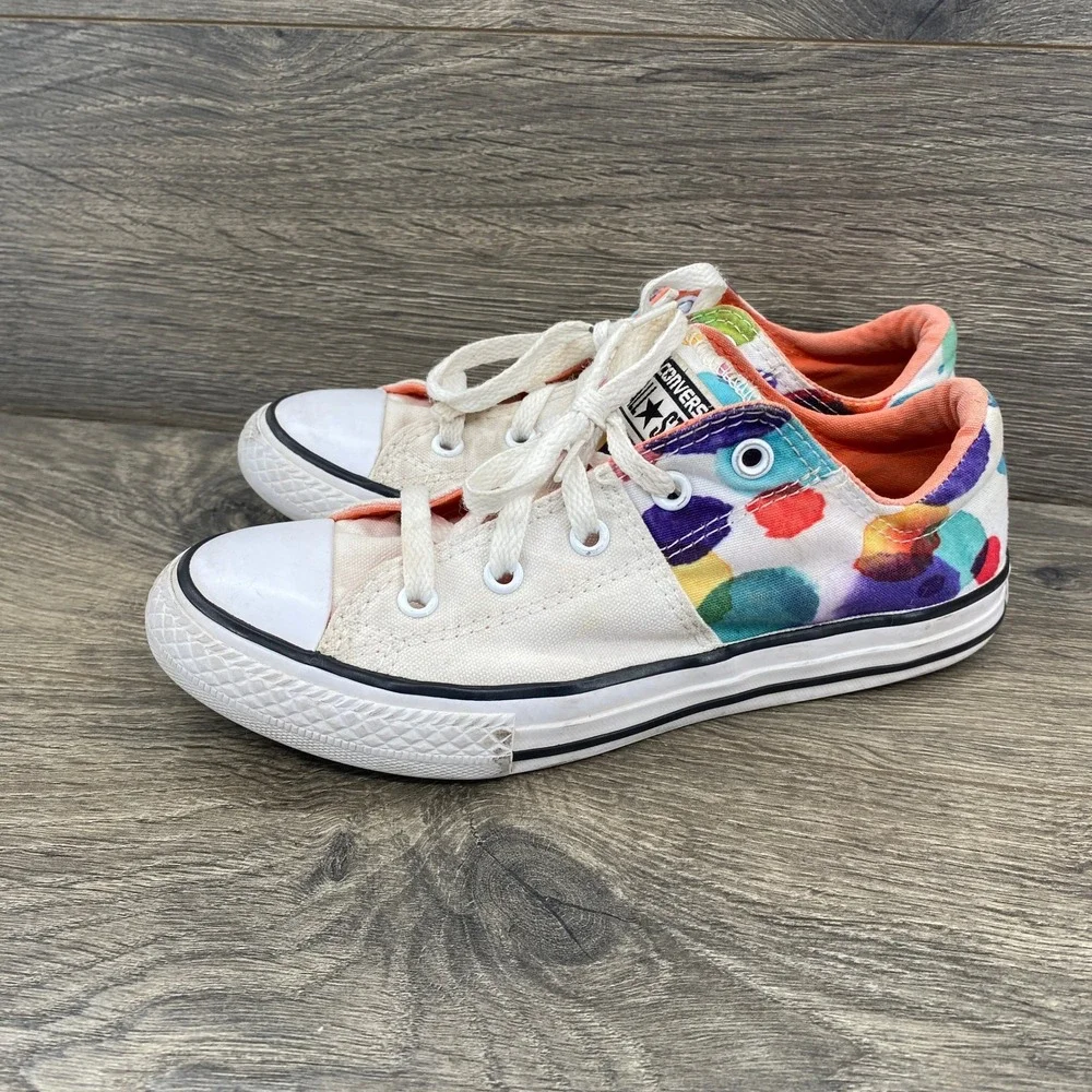 Converse Chuck Taylor All Star Junior 2 White Multi Watercolor Polka Dot Low Top